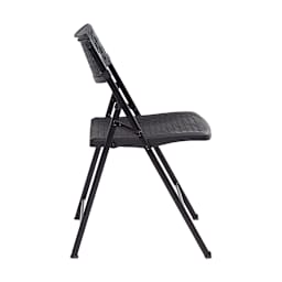 National Public Seating Airflex Folding Chair - Side view of Black Chair