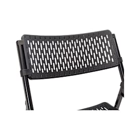 National Public Seating Airflex Folding Chair - Closeup of backrest on Black Chair