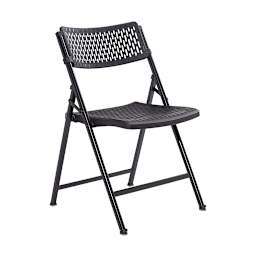 National Public Seating Airflex Folding Chair - Angled view of Black Chair