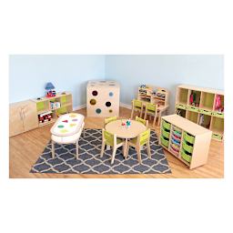 Whitney Brothers Plus Porthole Desk shown as part of a playroom setting