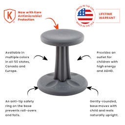 Kore Design Preschool Wobble Stool - Chart showing Chair features