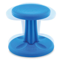 Kore Design Preschool Wobble Chair - Front view of Blue Chair, showing motion range