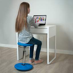 Kore Design Kids Tall Adjustable Chair - Blue, Shown in use.