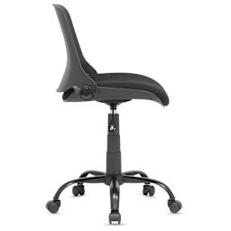 Studio Designs Folding Back Modern Swivel Office Task Chair - Side view of Black Chair.