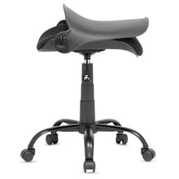 Studio Designs Folding Back Modern Swivel Office Task Chair - Side view of Black Chair with back folded down