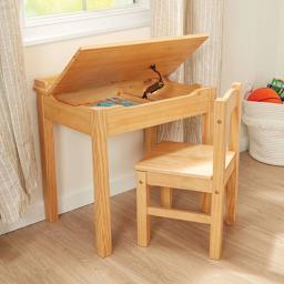 Melissa & Doug Lift Top Desk and Chair - Honey (Desk lid open)