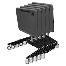 Kore Design Kids Sit-Stand Mobile Student Desk - Grey folded and grouped for storage, sold individually