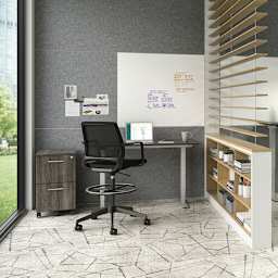 Safco Medina Extended-Height Chair - Black (Chair at desk)