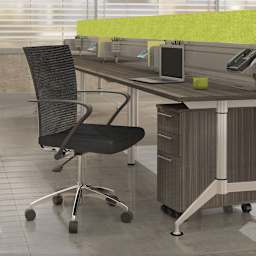 Safco Valore Height-Adjustable Task Chair - Black (Chair at desk)