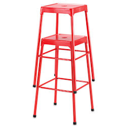 Safco Steel Bar Stool - Red (Stools stacked)