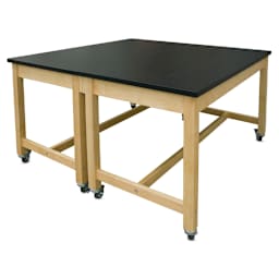 Hann Collaboration Table, Black High Pressure Laminate Top, 30" W x 60" L, Tables Pushed Together