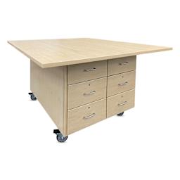 Hann Mobile Workstation - 2-Door, Maple Laminate Top with 6-Drawers