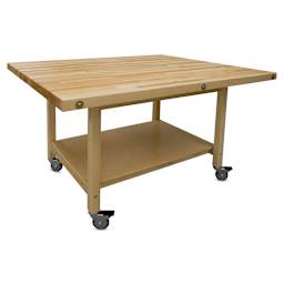 Hann Student Project Table with Casters - Maple Top, 64"W x 54"D x 36"H