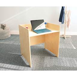 Whitney Brothers Child’s Adjustable Economy Study Desk - Natural (Laptop on desk, Laptop not included)