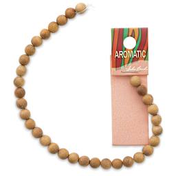 John Bead Aromatic Wooden Beads - 6 mm Sandalwood Beads on carded package
