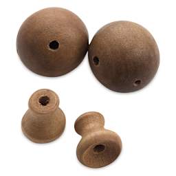 John Bead Aromatic Wooden Guru Beads - 2 each of 18 mm Sandalwood Guru and Tower Beads