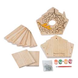 Melissa & Doug Created by Me Birdhouse Wooden Craft Kit, contents laid out