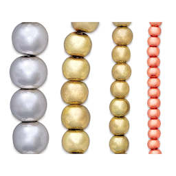 John Bead Metalized Glass Beads - Closeup of beads showing different diameters and finishes