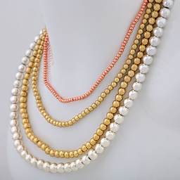 John Bead Metalized Glass Beads - Different Diameter and Finish Beads on Neck