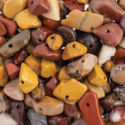 John Bead Earth's Jewels - Closeup of assorted Mookaite Jasper Beads