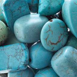 John Bead Earth's Jewels - Closeup of assorted Turquoise Magnesite Beads