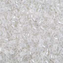John Bead Miyuki Delica Glass Beads - White, Pearl Luster (Close-up of beads)