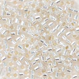 John Bead Miyuki Delica Glass Beads - Crystal, Silver Lined (Close-up of beads)