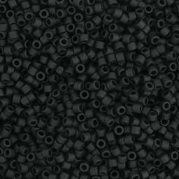 John Bead Miyuki Delica Glass Beads - Black, Matte, 11/0, 5.2 g (Close-up of beads)
