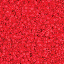 John Bead Miyuki Delica Glass Beads - Red, Glossy (Close-up of beads)