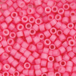 John Bead Miyuki Delica Glass Beads - Pink Carnation, Glossy (Close-up of beads)