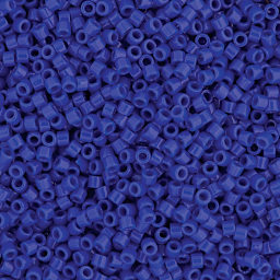 John Bead Miyuki Delica Glass Beads- Cobalt Blue, Glossy (Close-up of beads)