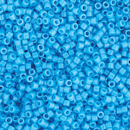 John Bead Miyuki Delica Glass Beads - Dark Turquoise, Glossy (Close-up of beads)