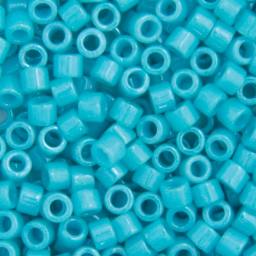 John Bead Miyuki Delica Glass Beads - Turquoise Green, Glossy (Close-up of beads)