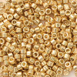 John Bead Miyuki Delica Glass Beads - Duracoat Gold, Galvanized (Close-up of beads)