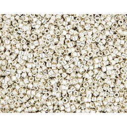 John Bead Miyuki Delica Glass Beads - Duracoat Silver, Galvanized (Close-up of beads)