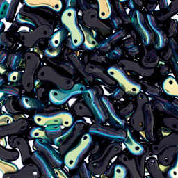 John Bead Czech Link Beads - Loose Black and Aurora Borealis beads
