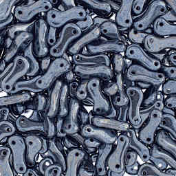 John Bead Czech Link Beads - Loose Glossy Black and Hematite beads