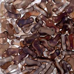 John Bead Czech Link Bead - Crystal and Valentine, Matte, Halfcoat, Pkg of 40