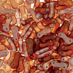 John Bead Czech Link Bead - Crystal and Celsian, Matte, Halfcoat, Pkg of 40