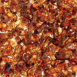 John Bead Czech Link Bead - Crystal and Dark Tavertine, Glossy, Fullcoat, Pkg of 40