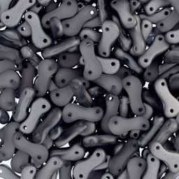 John Bead Czech Link Bead - Crystal and Silver Labrador, Matte, Halfcoat, Pkg of 40