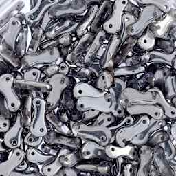 John Bead Czech Link Bead - Crystal and Silver Labrador, Glossy, Halfcoat, Pkg of 40