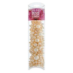 John Bead Czech Glass Bead Mix - French Vanilla Pearls, 100 g