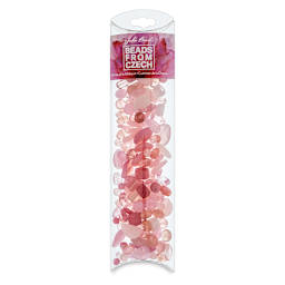Czech Glass Bead Mixes - Pillow Box of Barbie Doll Pink Beads upright