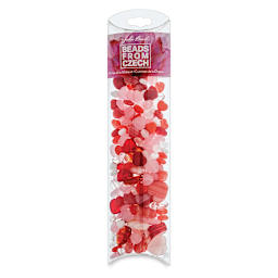 Czech Glass Bead Mixes - Pillow Box of Berry Smooth Beads upright