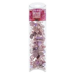 John Bead Czech Glass Bead Mix - Eggplant Souffle, 100 g