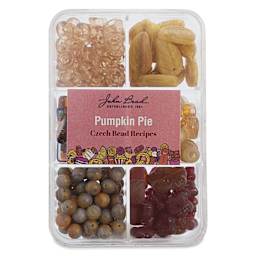 John Bead Czech Glass Bead Recipe Box - Pumpkin Pie - front