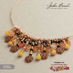 John Bead Czech Glass Bead Recipe Box - Pumpkin Pie - finished necklace example by Lena Gillespie