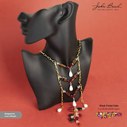 John Bead Czech Glass Bead Recipe Box - Black Forest Cake - finished necklace example by Lena Gillespie