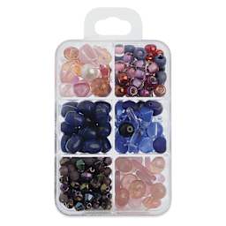 John Bead Czech Glass Bead Recipe Box - Mixed Berry - back